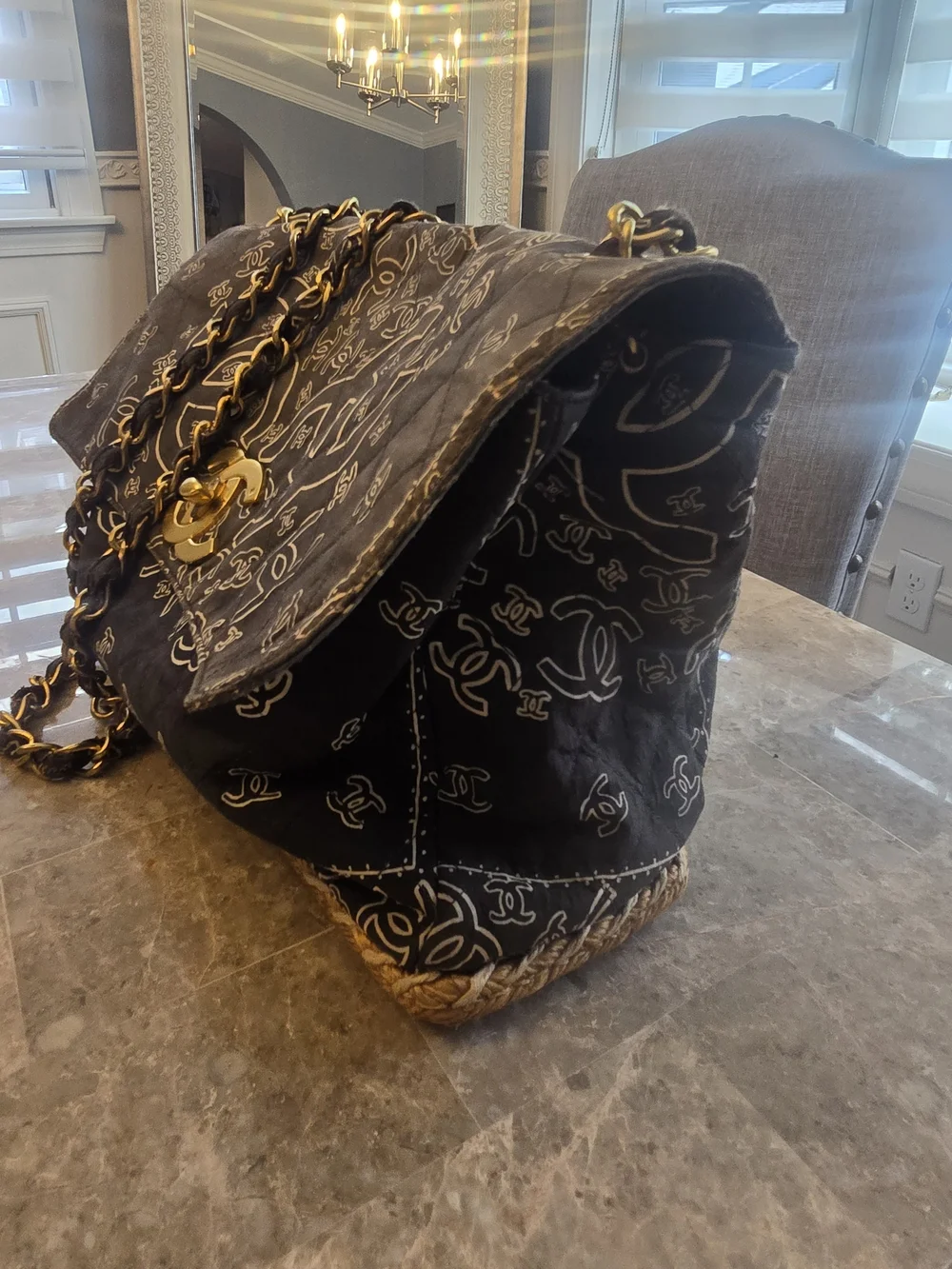 Vintage CHANEL 1990S bandana Jumbo Flap Bag - Picture 5 of 13